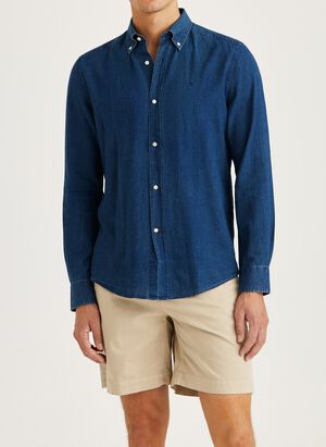 Linen Indigo Shirt-Classic Fit
