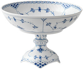 Blue Fluted Half Lace sk&aring;l p&aring; fot 80 cl/ h:15 cm b:21 cm