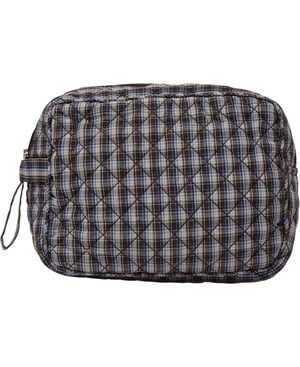 Make Up Bag, Quilted - Cotton Poplin YD Small-Brown Check