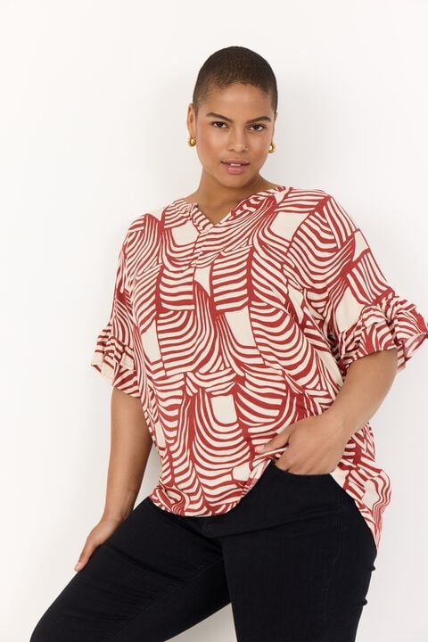 Curvy WA-LOVIS 1 Bluse Rød