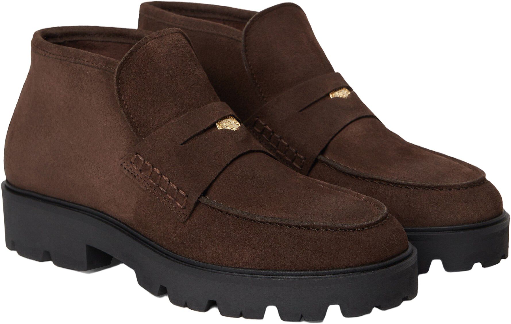 TH Monogram Suede Penny Loafer Boots