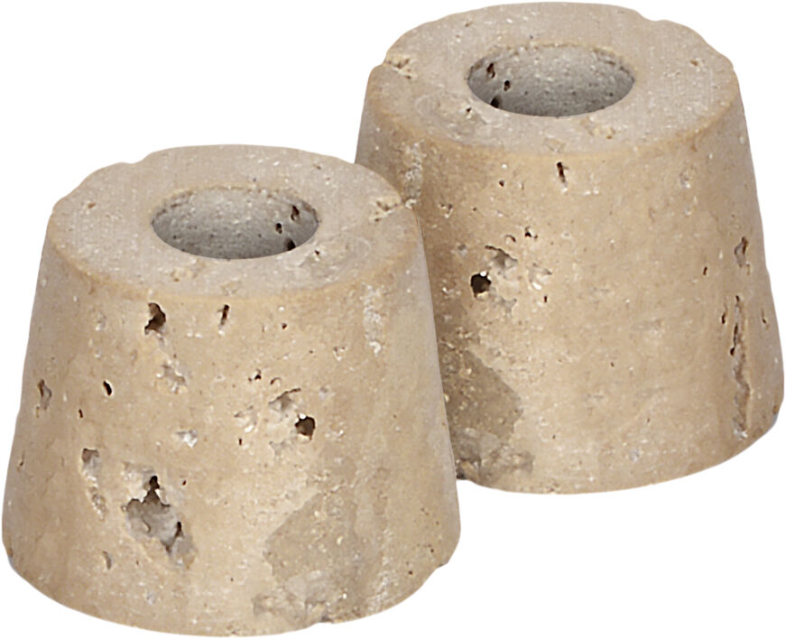 Travertine Candleholder mini taper, S, Desert beige, 2-pack,