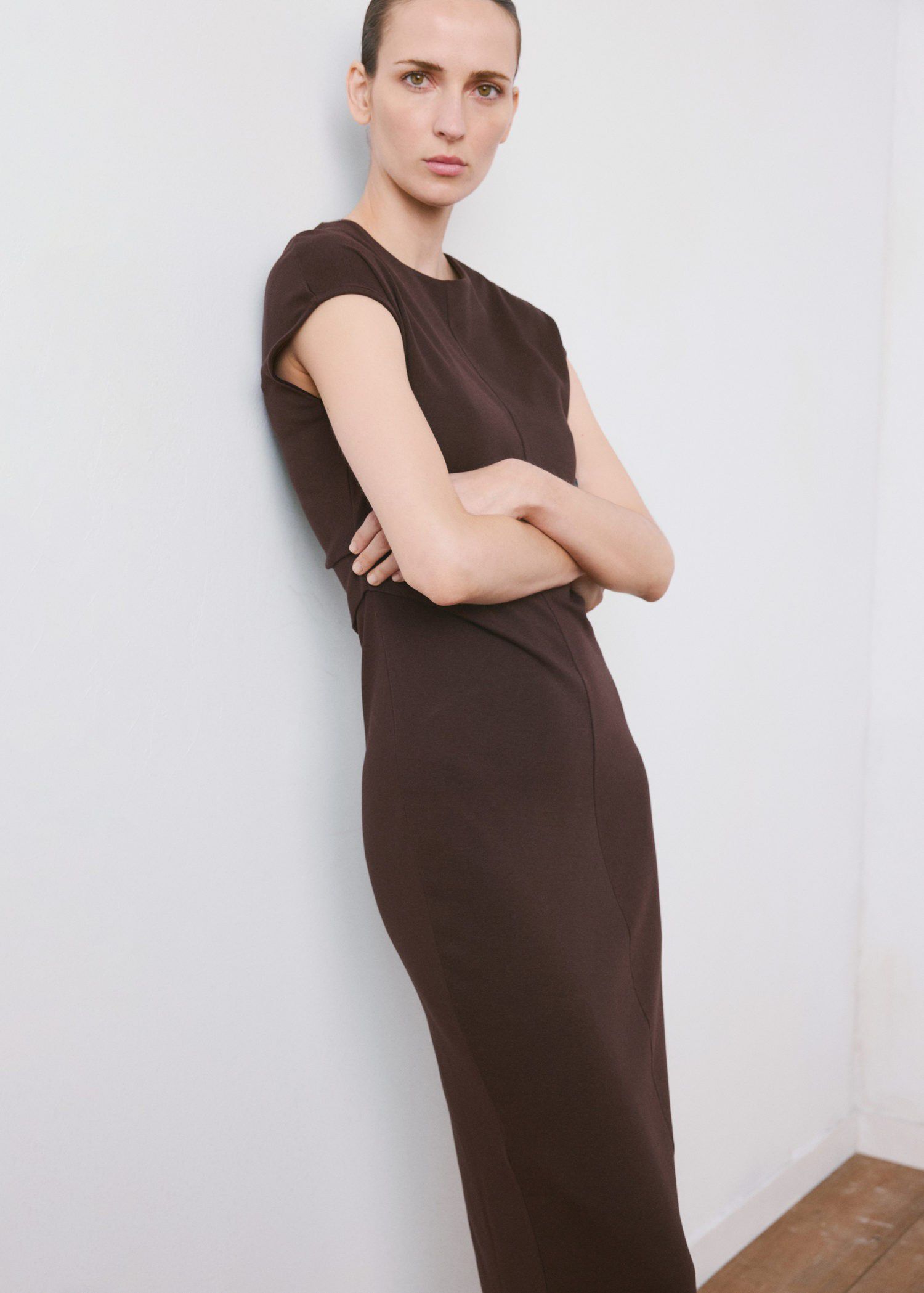 Midi-dress with draped detail