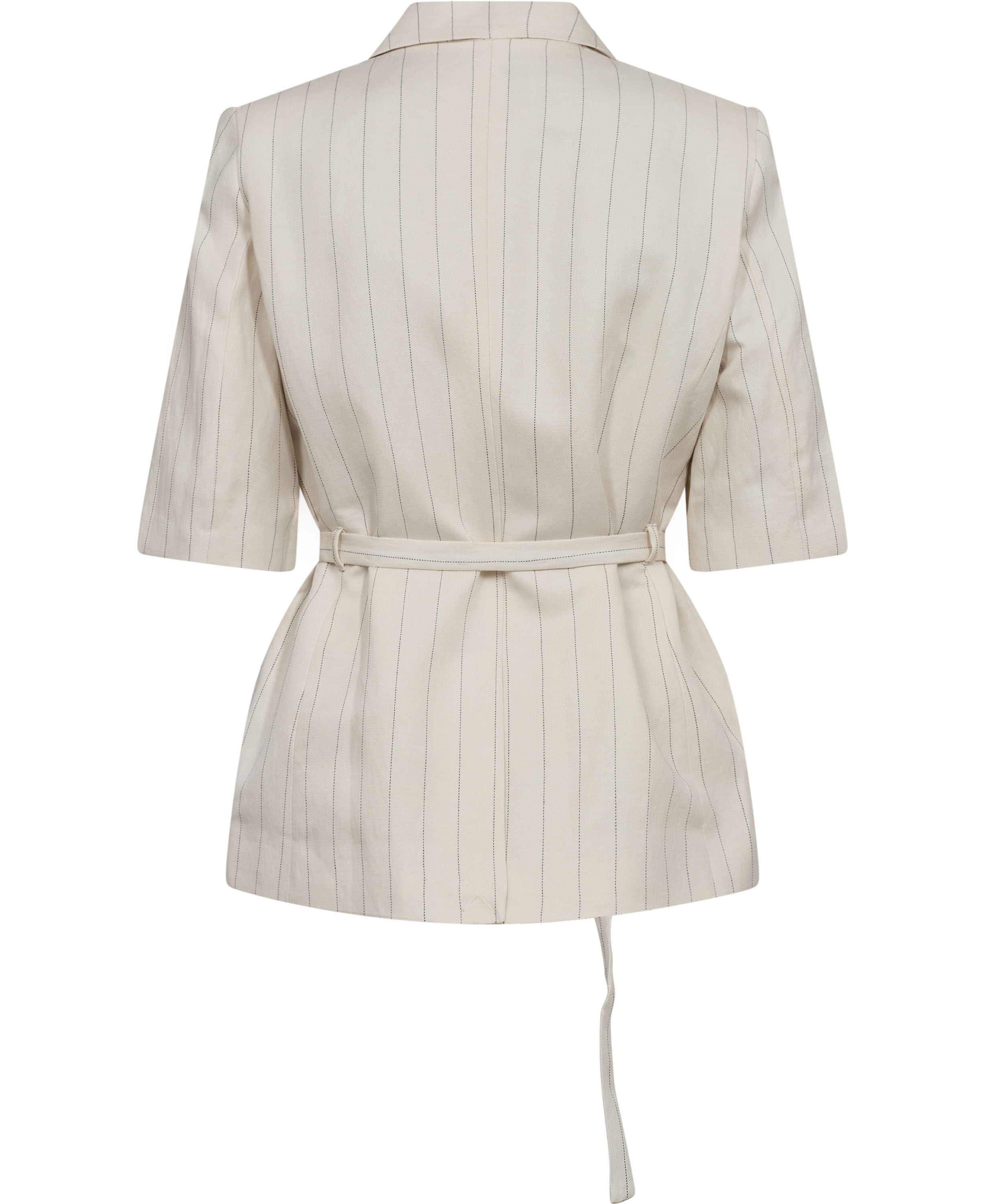 Linen suit jacket with belt