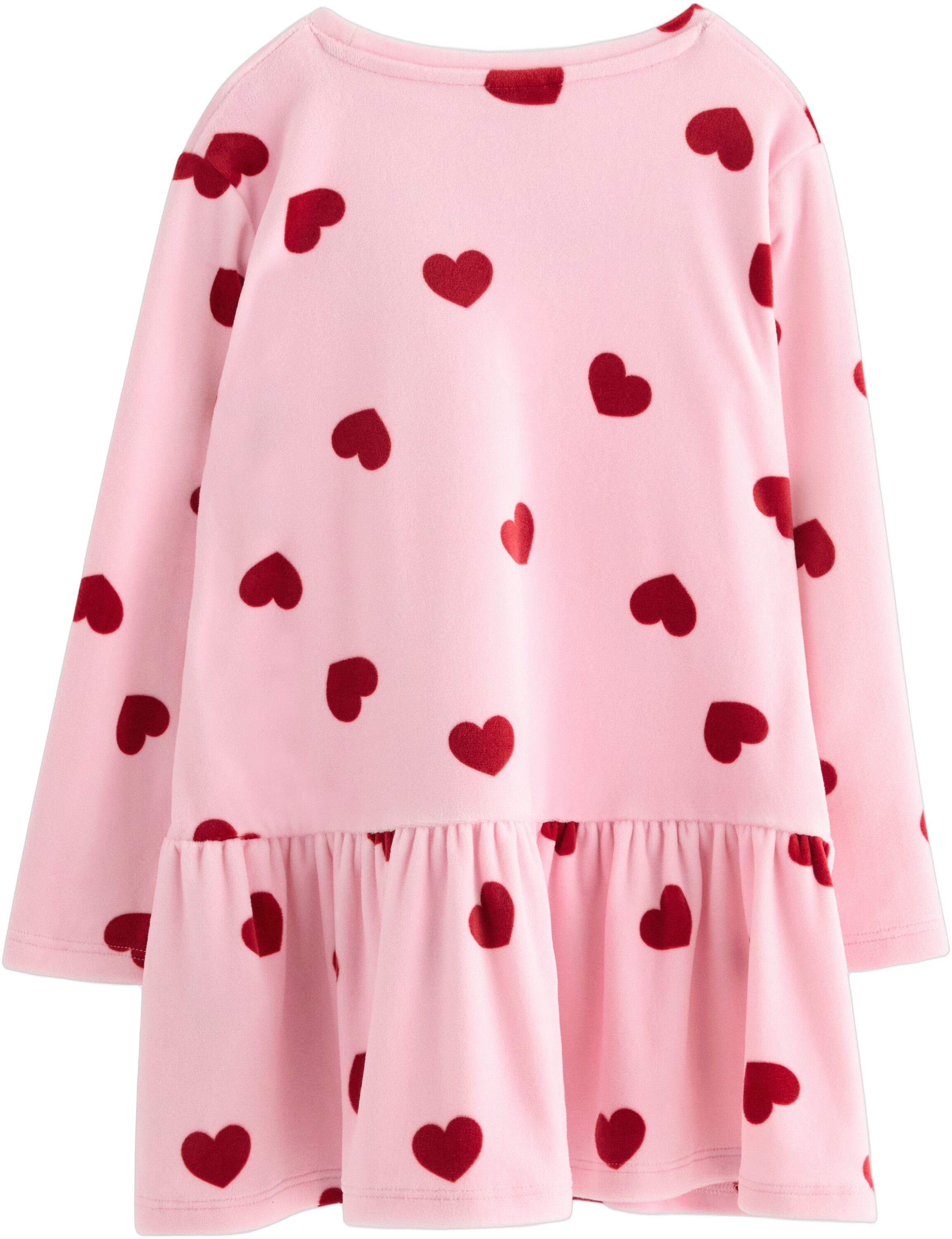 Top long velour hearts AOP