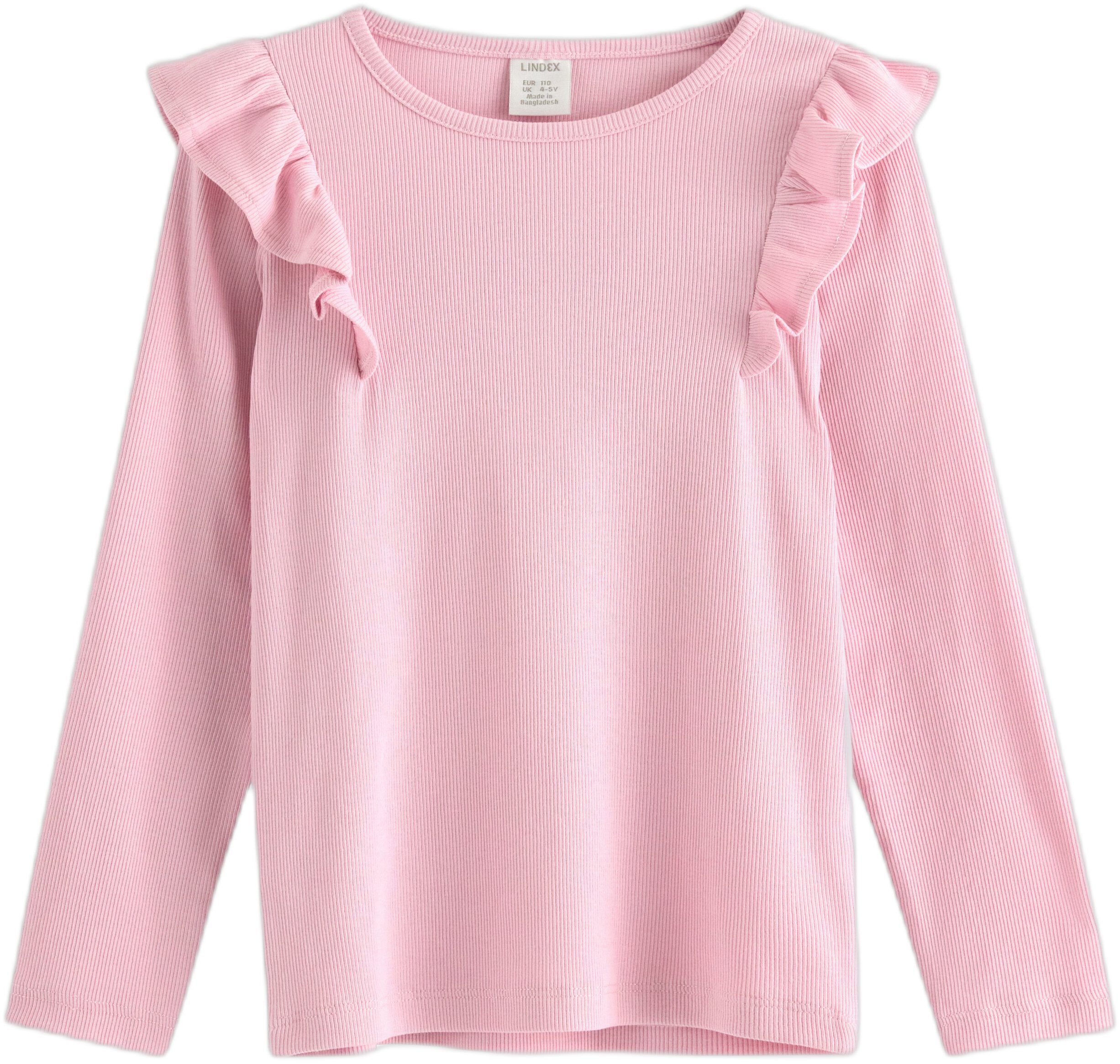Long-sleeved top in ribbed cotton j