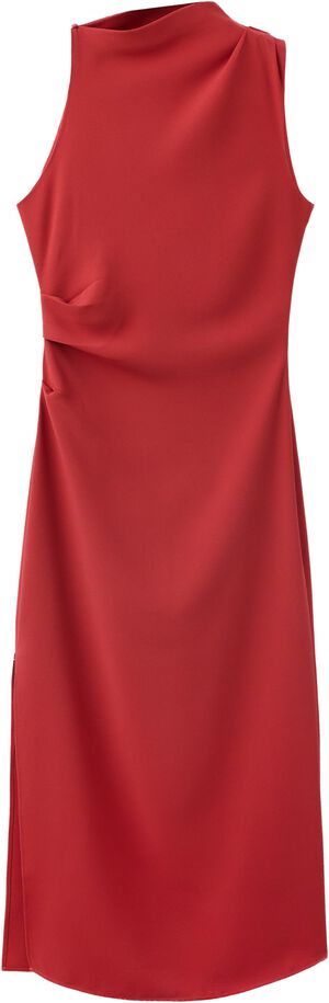 Draped dress with side-slit