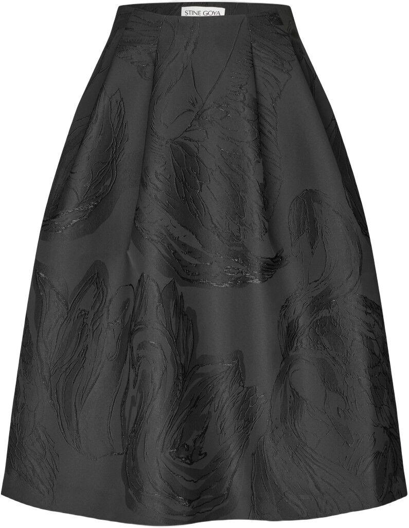 2269 Woven Jacquard, Voluminous Midi Skirt