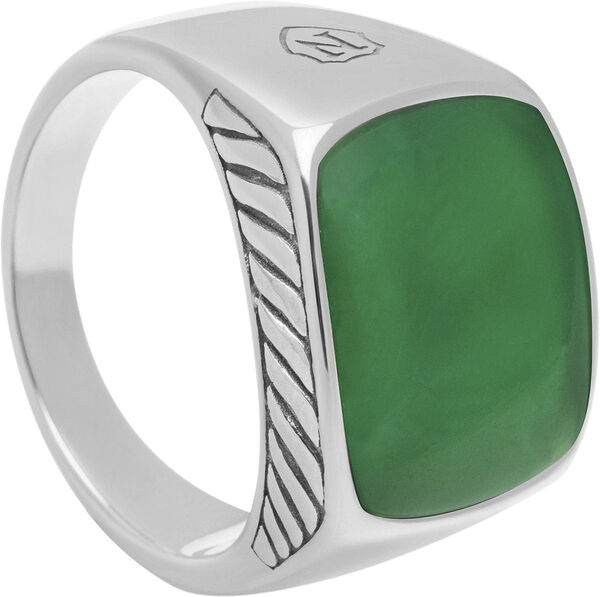 Gentlemen's Silver Signet Ring with Blue Dumortierite