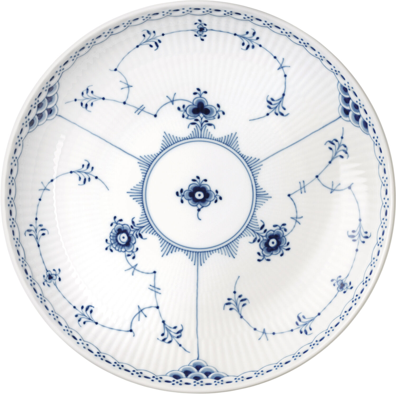 Musselmalet Halvblonde serveringssk&aring;l 20 cm