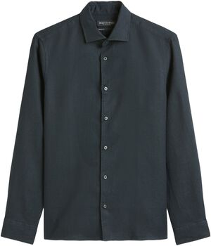 Spread collar, long sleeve, round h