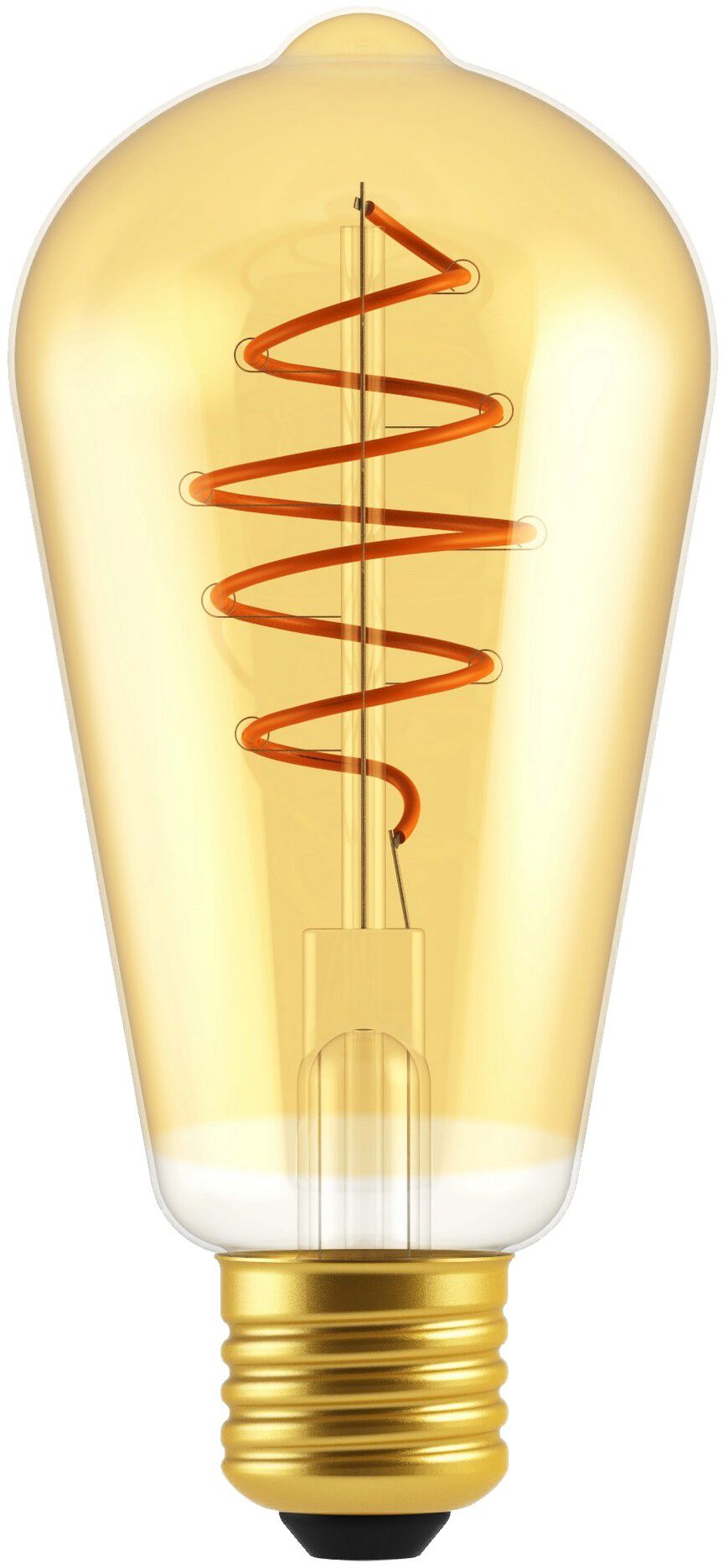 P&AElig;RE-DEKO E27 ST64 SPIRAL EDISON D&AElig;MP GULD
