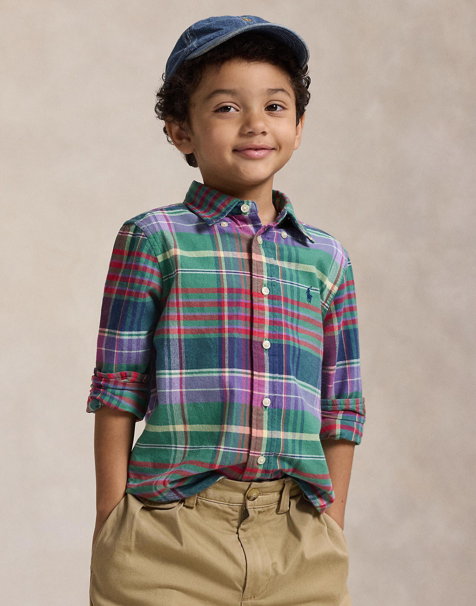 Plaid Brushed Cotton Oxford Shirt