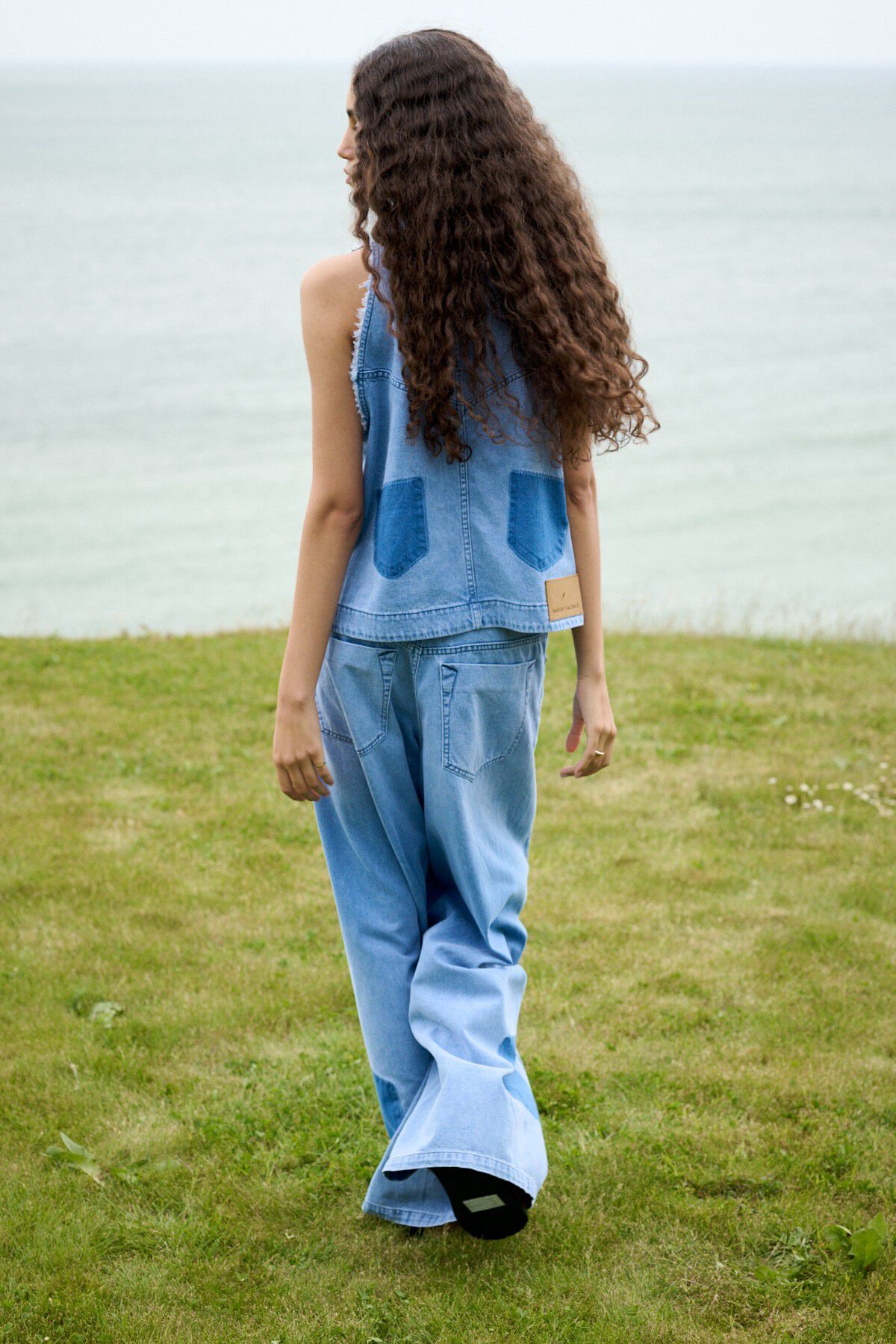 Light denim halter top - Faya