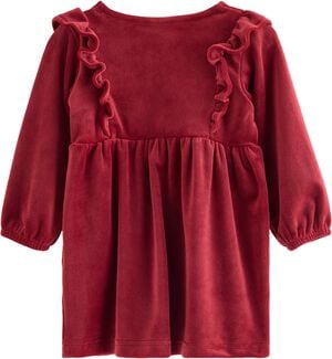 Dress velour w frills