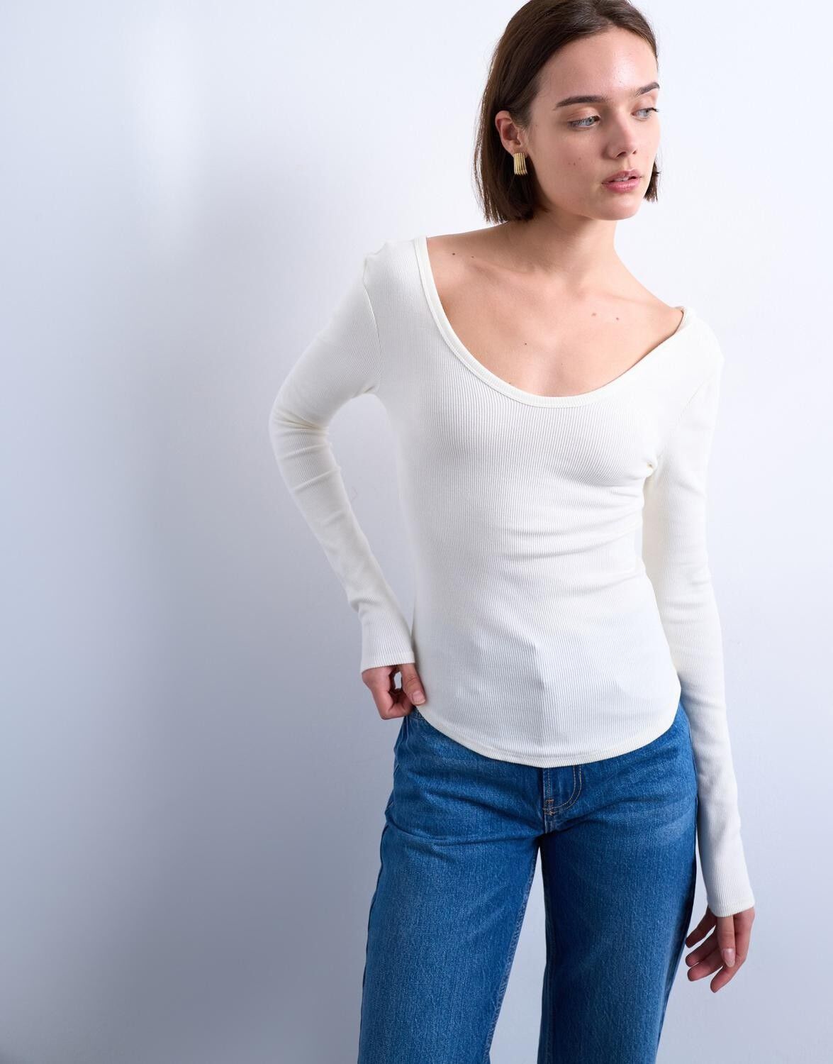 Tswendy Ls V-Neck Top Jrs