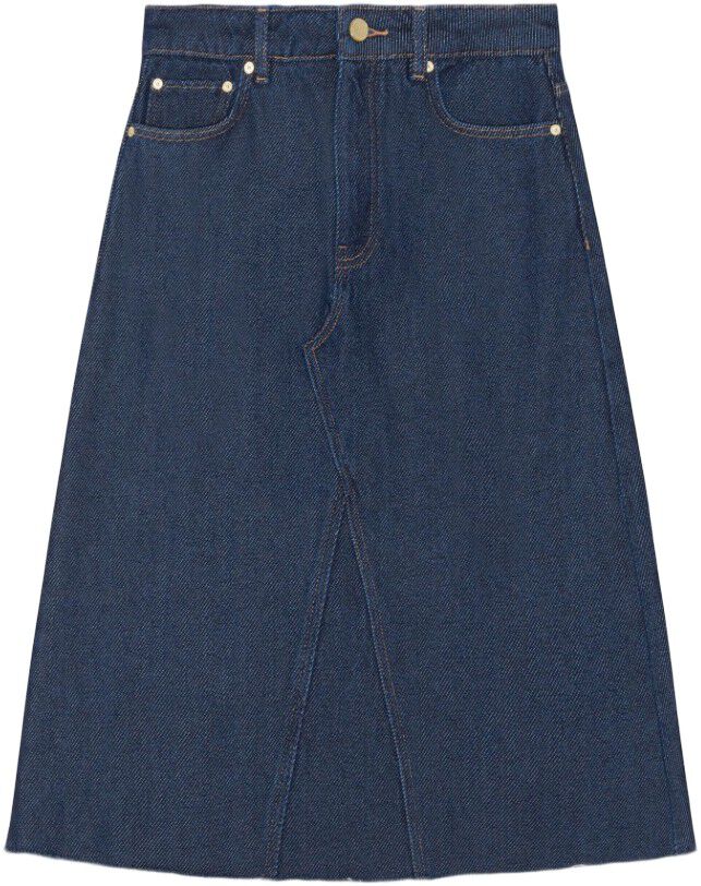 Heavy Denim Midi Skirt