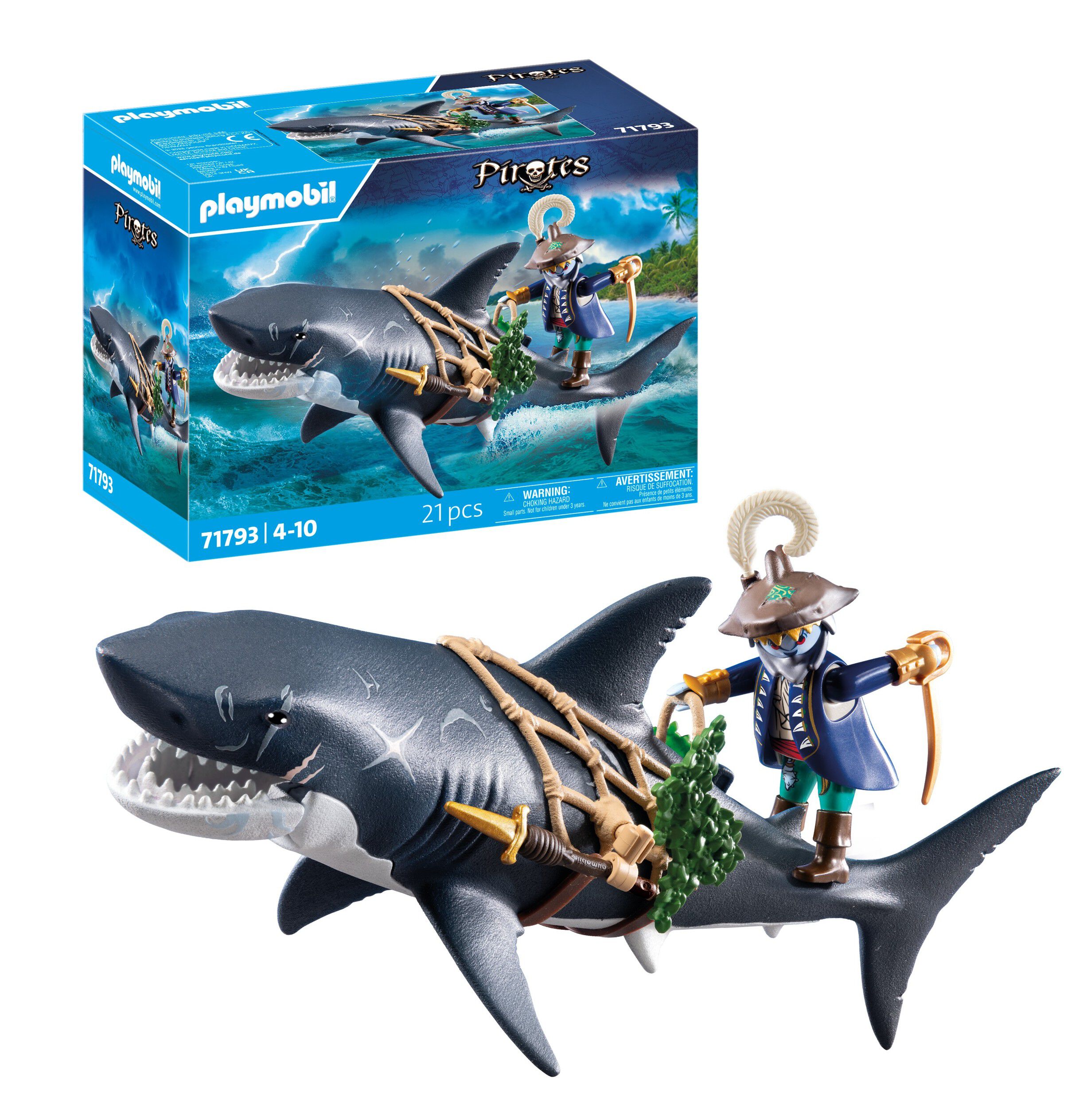 Giant Shark with Pirate