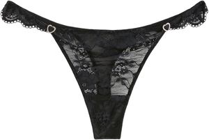Thong in lace with a low waist and