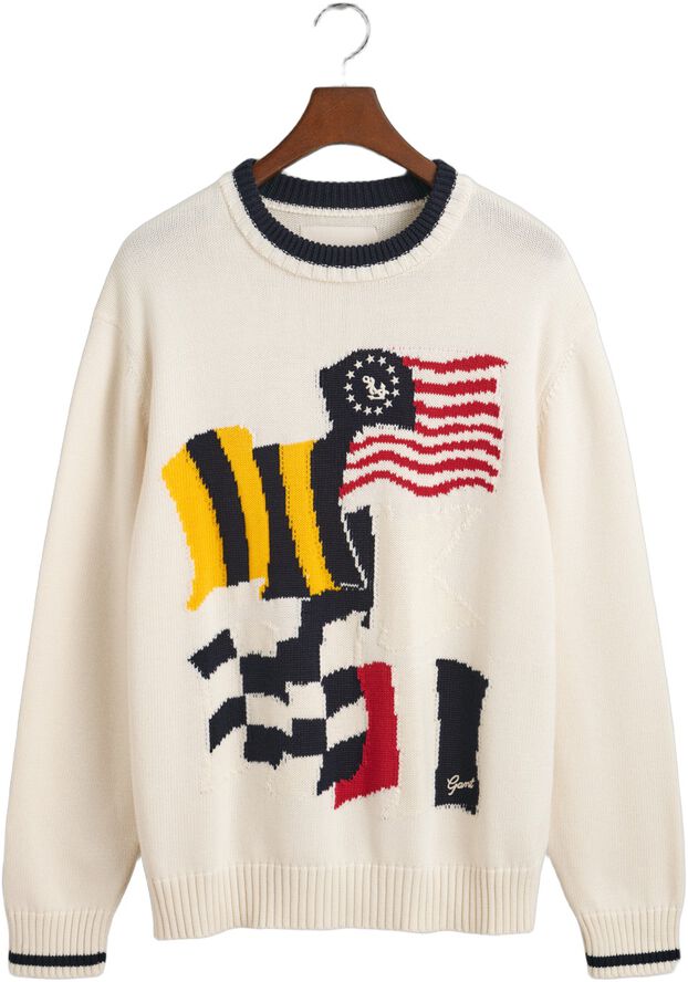 FLAG INTARSIA COTTON C-NECK