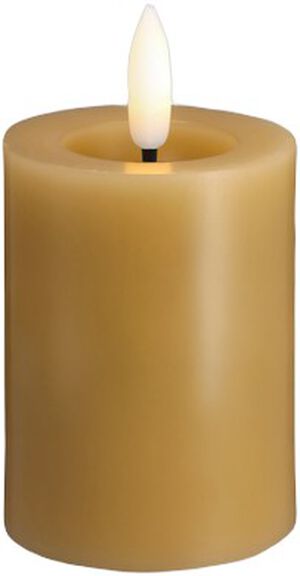 Moods & More - LED Pillar Candles, Silk, Melted, Honey mustard, 49x75