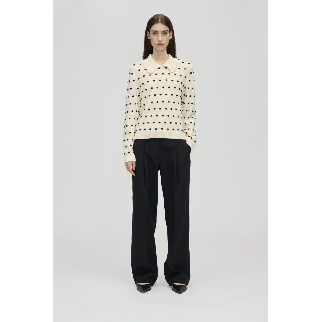 2386 Cotton Mix, Bobble Polo Collar Sweater