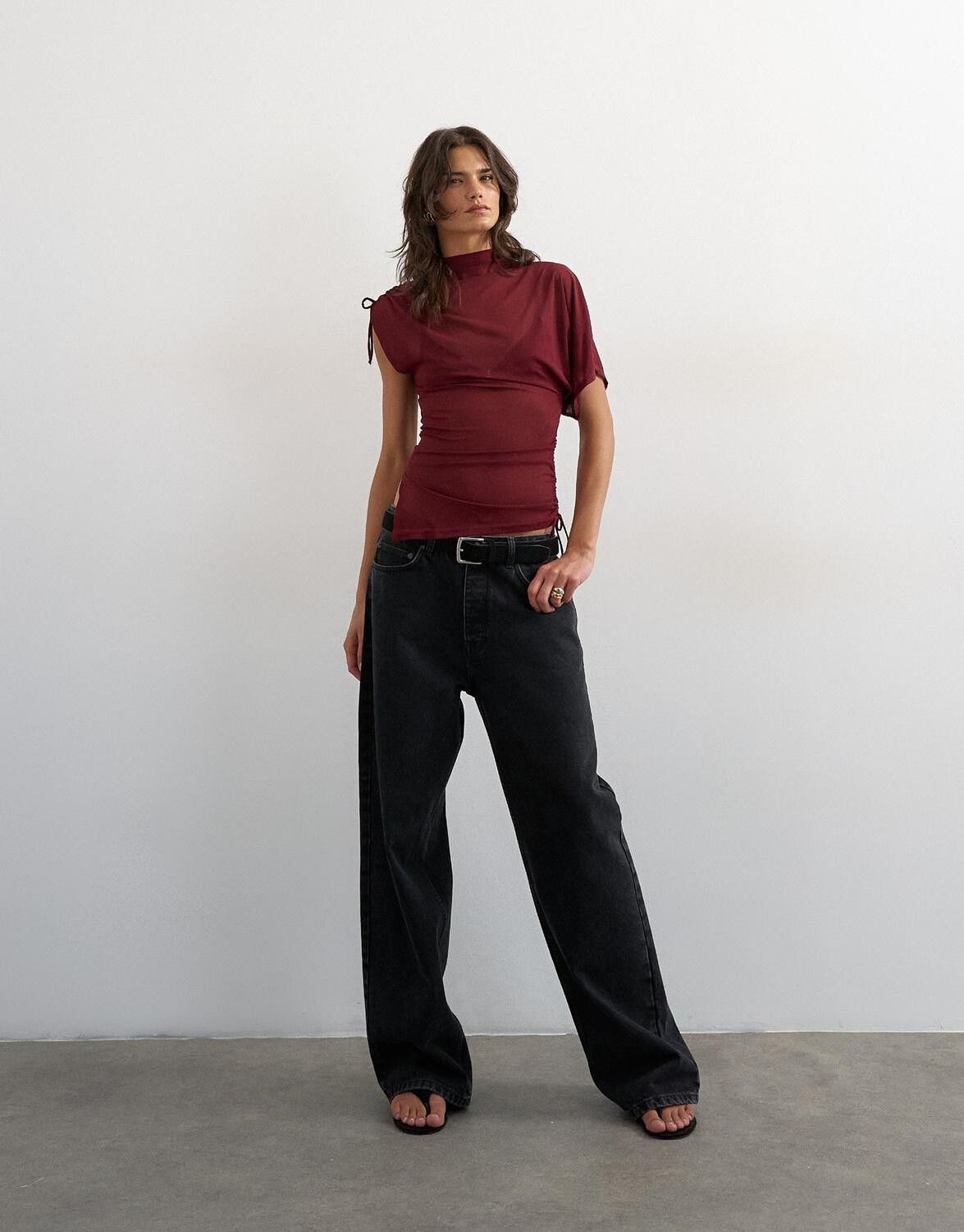 Tsbianca Mesh One Sleeve Top Jrs