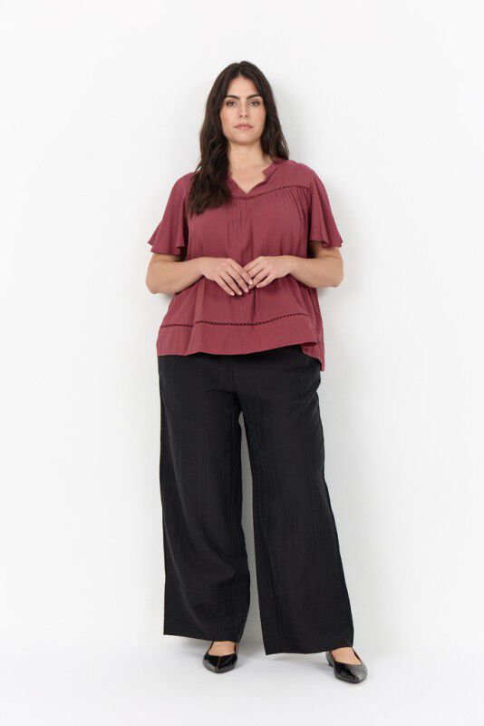 Curvy WA-SIA 44 Bluse Bordeaux