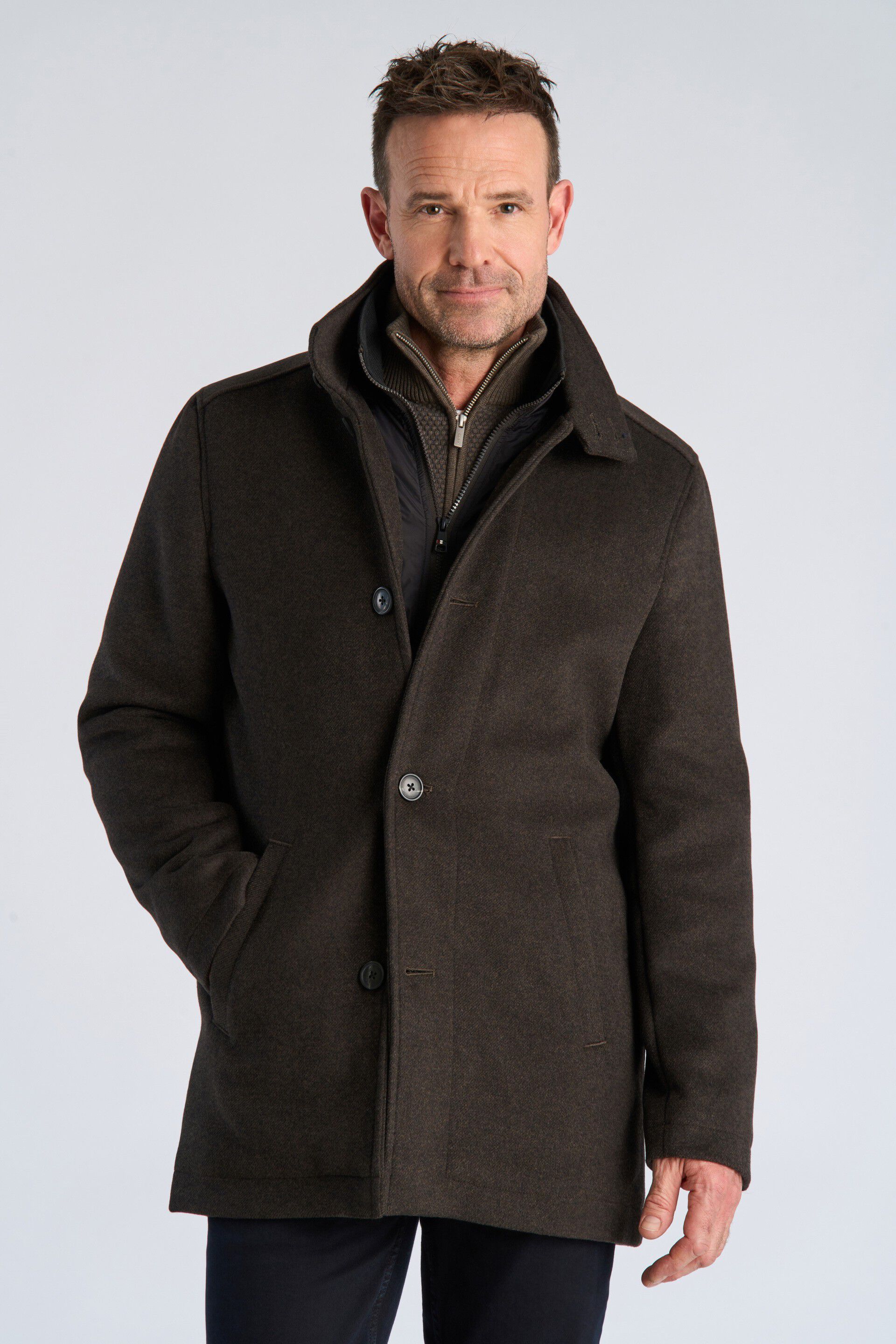 Relaxed-fit wool car coat