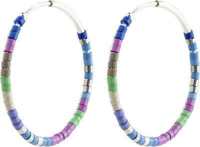 ALISON hoop earrings blue/silver-plated