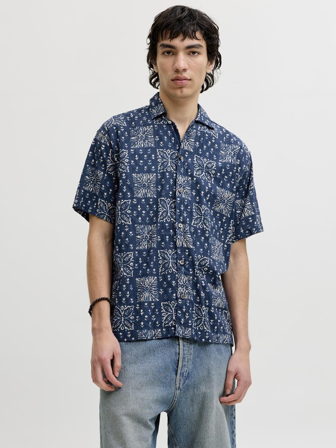 Jprblulyon Print Dobby S/S Shirt Sn