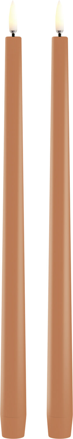 LED slim taper candle, Apricot, Smooth, 2-pack, 2,3x32 cm