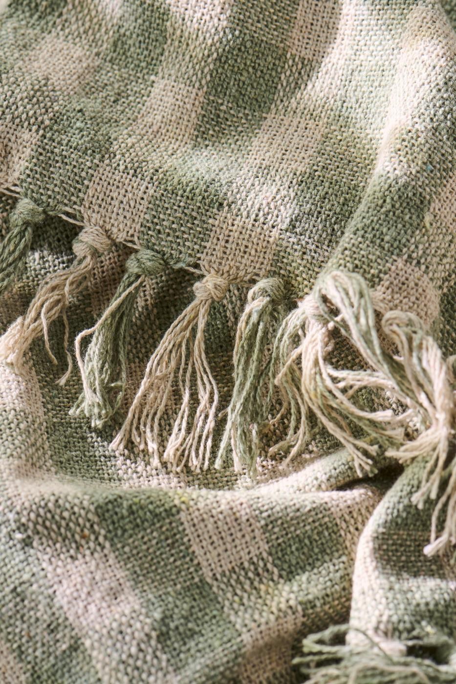 Plaid natur/st&oslash;vgr&oslash;nne tern