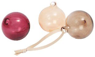 Glass Baubles - S - Set of 3 - Roseate Translucent