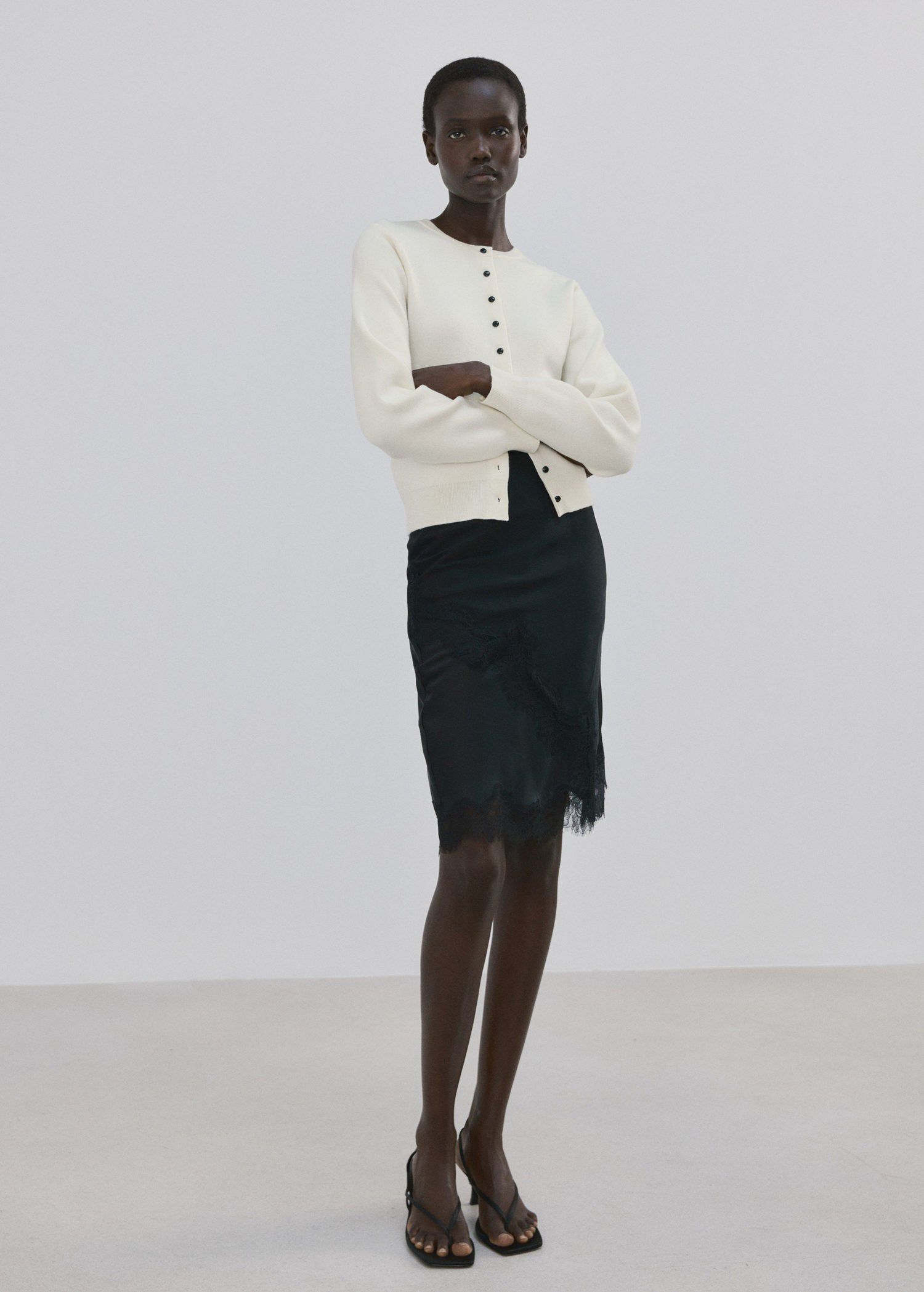 Knitted button cardigan