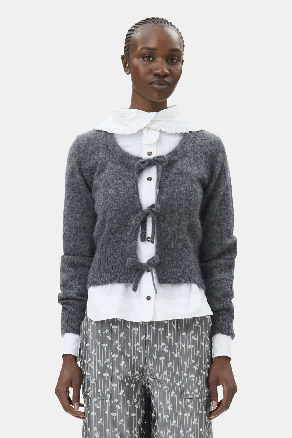 Light Mohair Tie String Cardigan