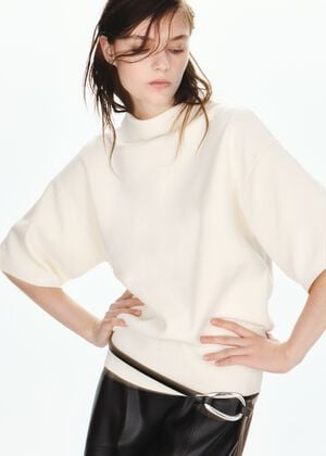 Fine-knit roll-neck jumper