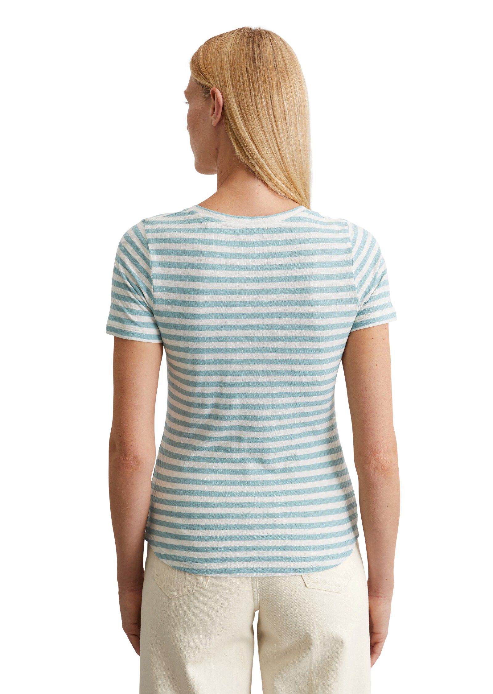 T-shirt, short sleeve, v-neck, stri