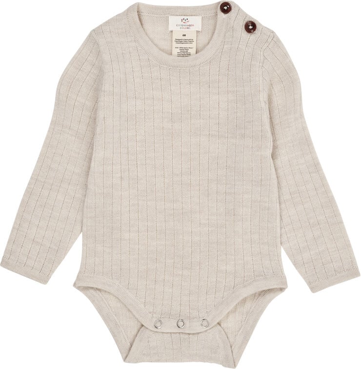 MERINO LS RIB BODYSTOCKING