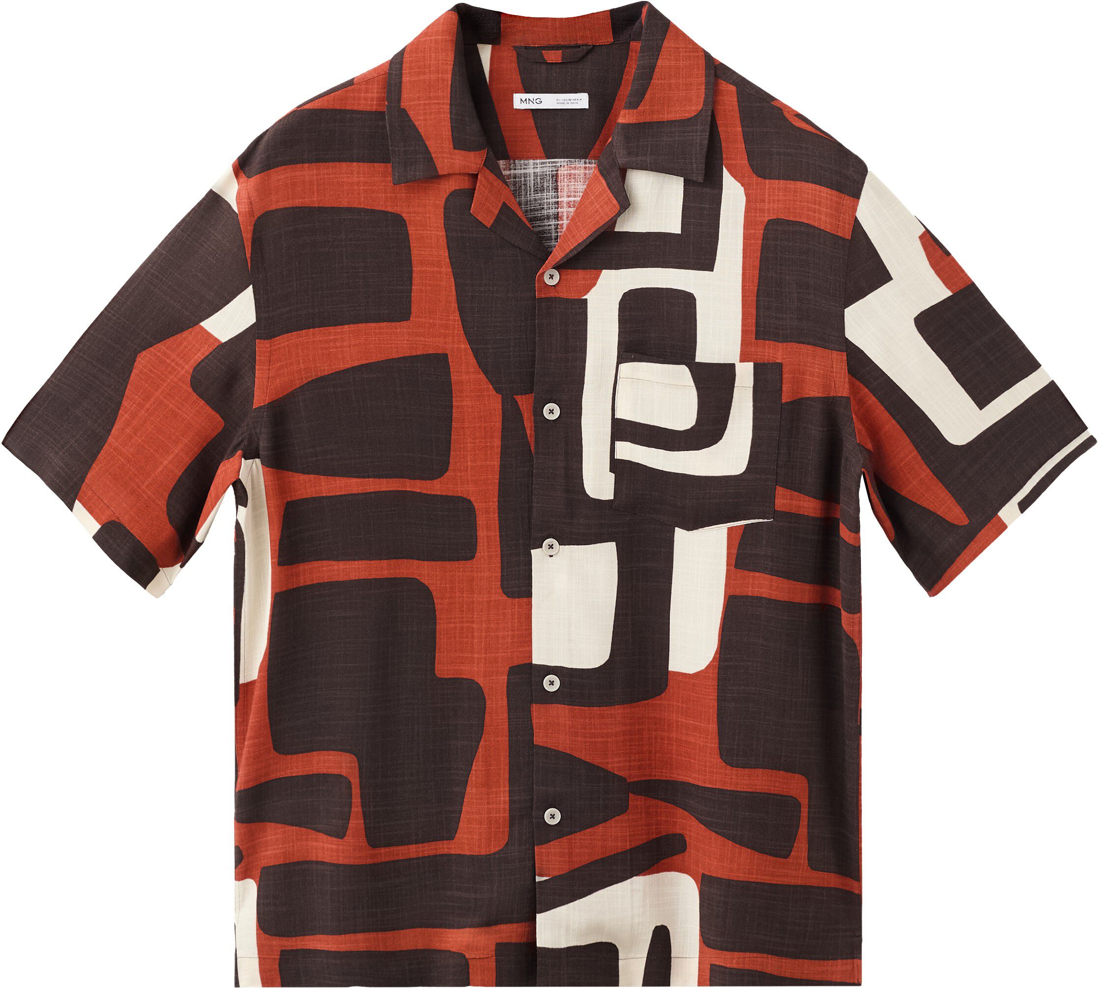 Printed bowling shirt