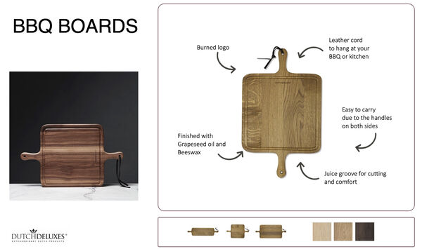 BBQ Board Smoked Oak XL Square