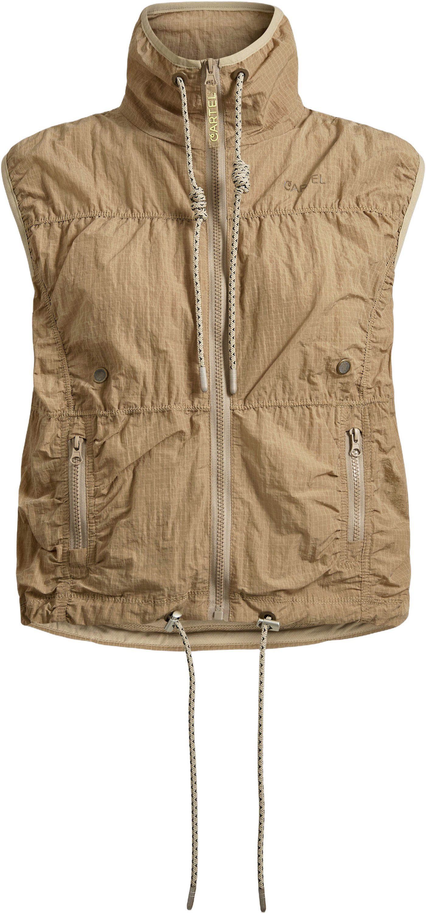 Trail parachute vest med lynl&aring;s - Sand