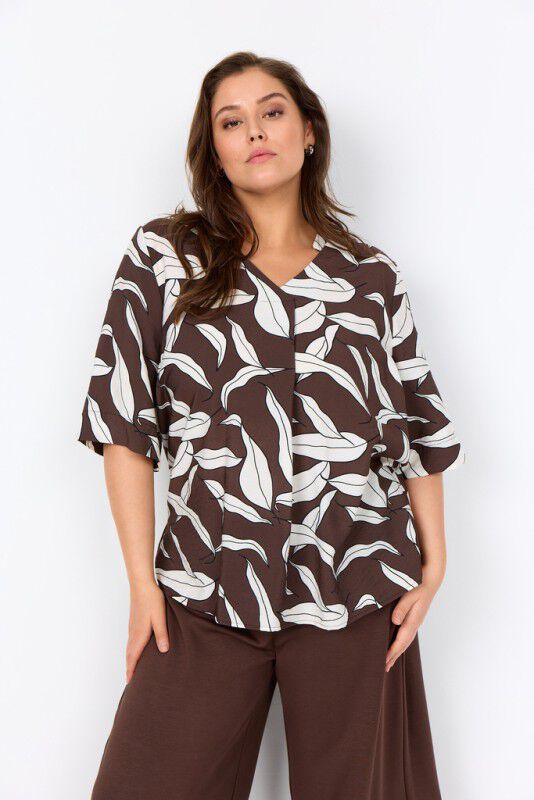 Curvy WA-HERMINA 2 Bluse M&oslash;rk brun