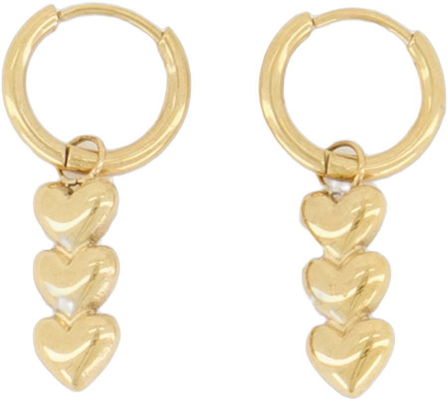Earrings with three hearts