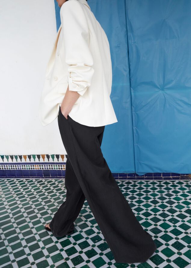Straight-fit lyocell trousers