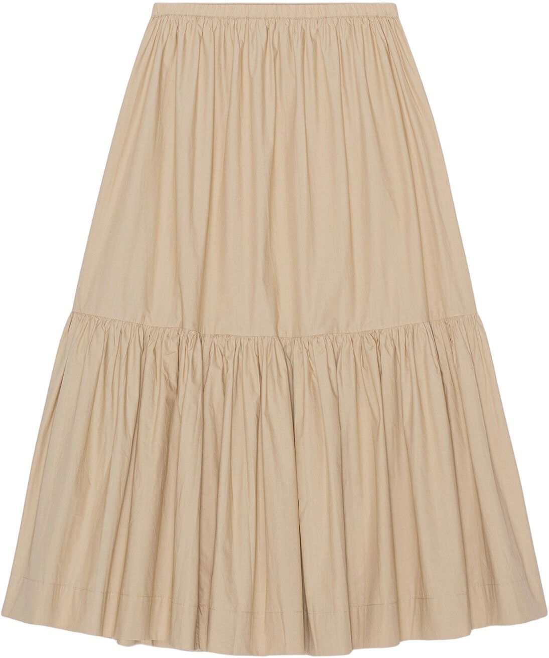 Cotton Poplin Maxi Flounce Skirt