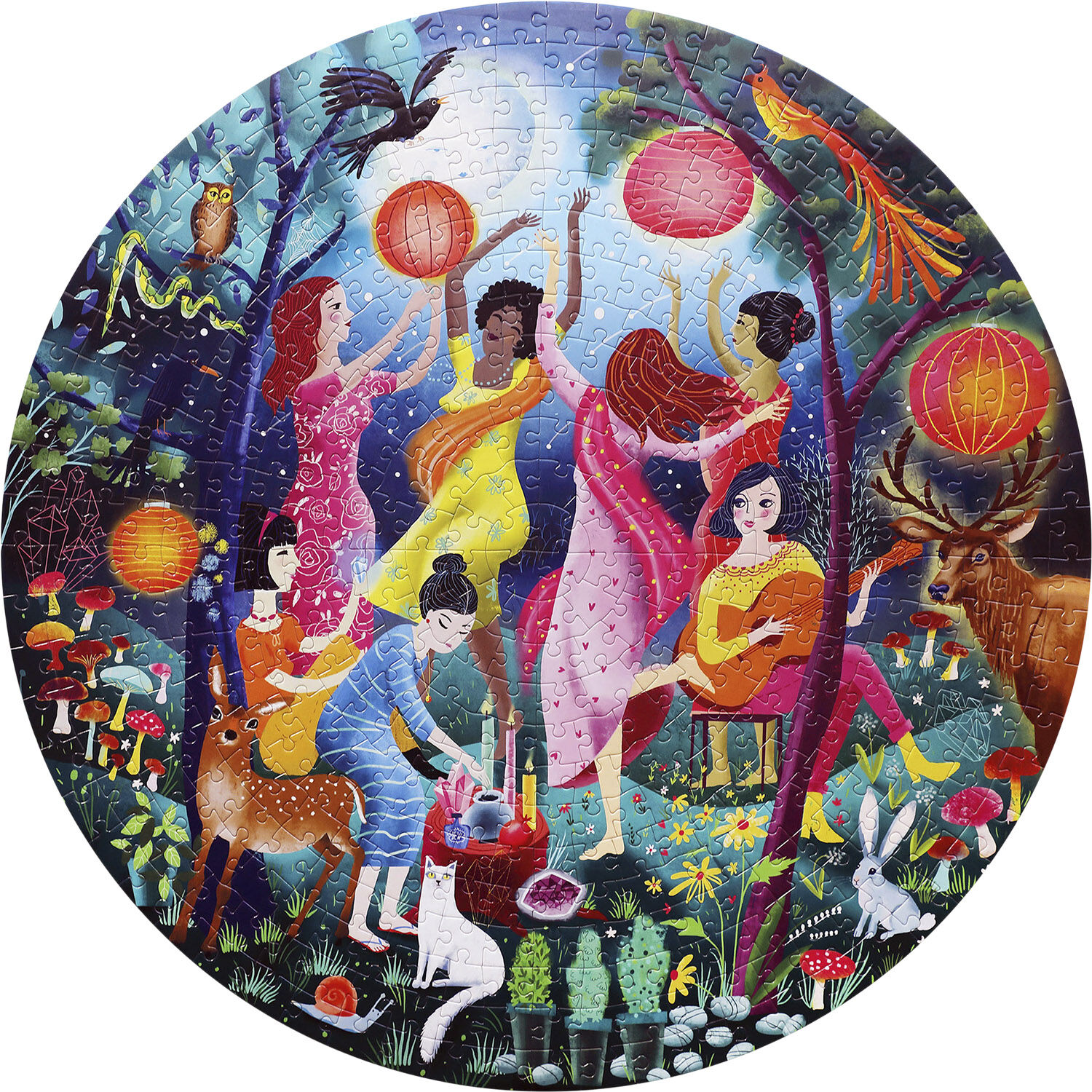 eeBoo - Rundt puslespil 500 brk - Moon Dance