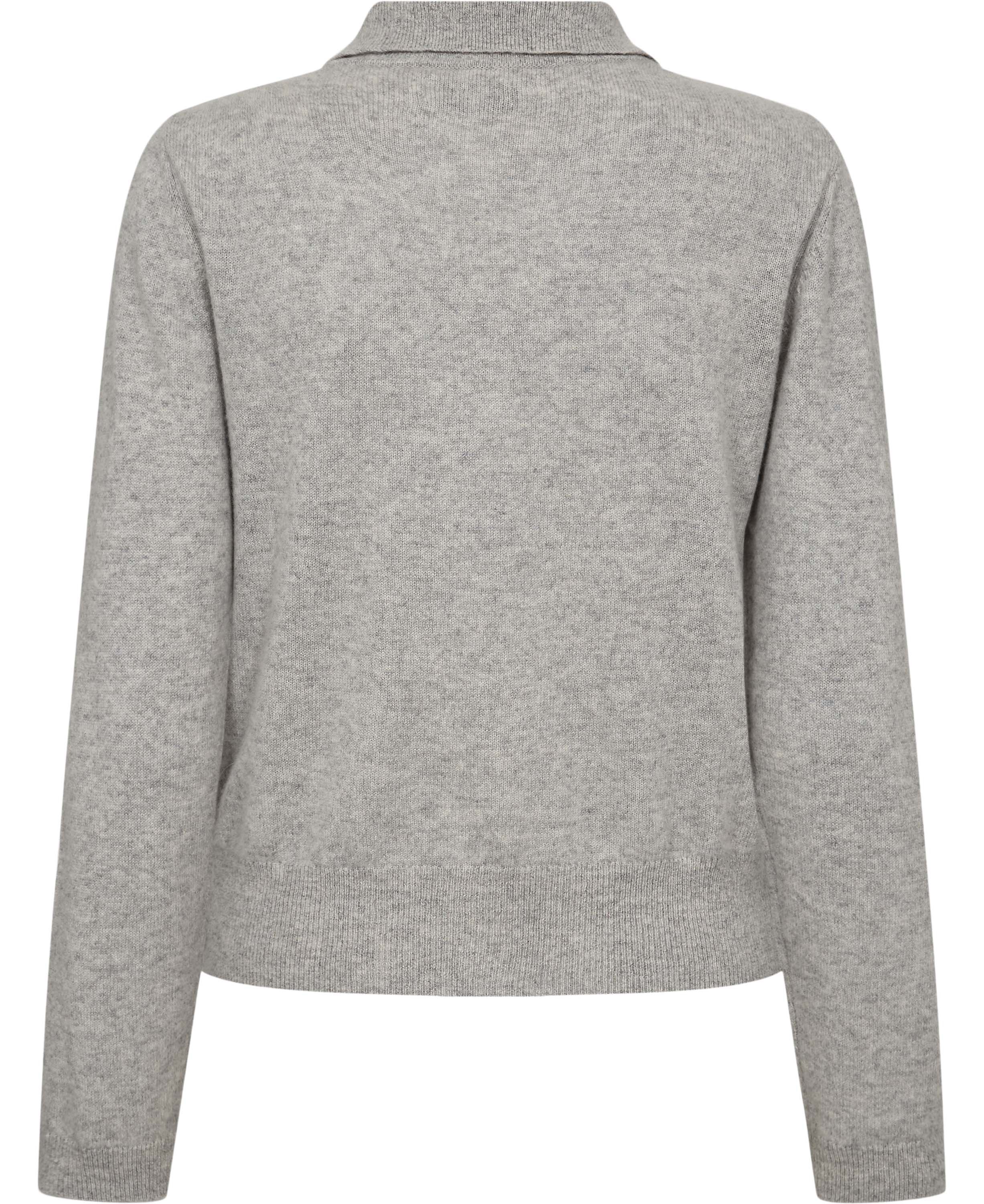 Mabel 15 Lang&aelig;rmede polo strikcardigan - 100% Cashmere