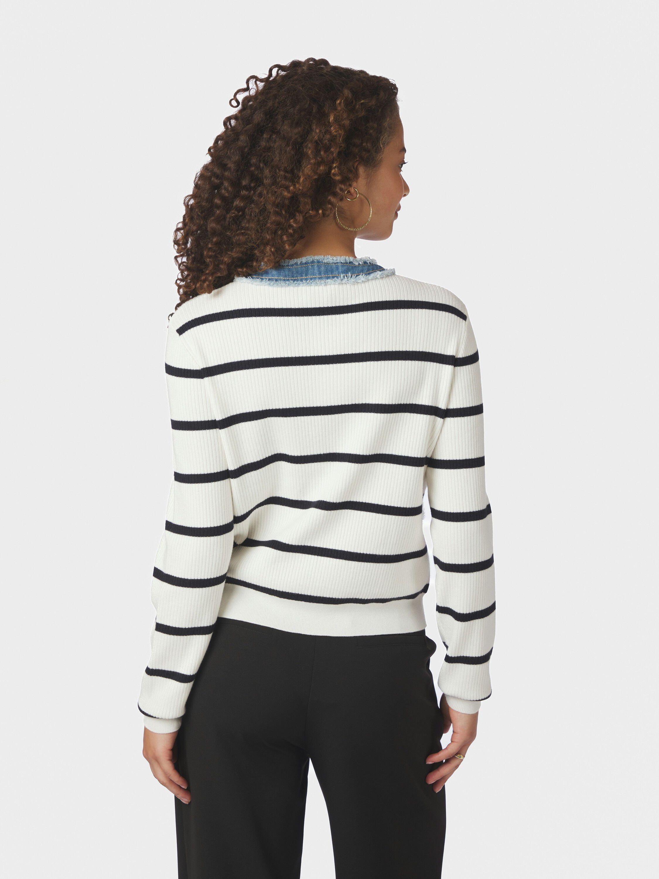 Zelma Stripe Denim Cardigan