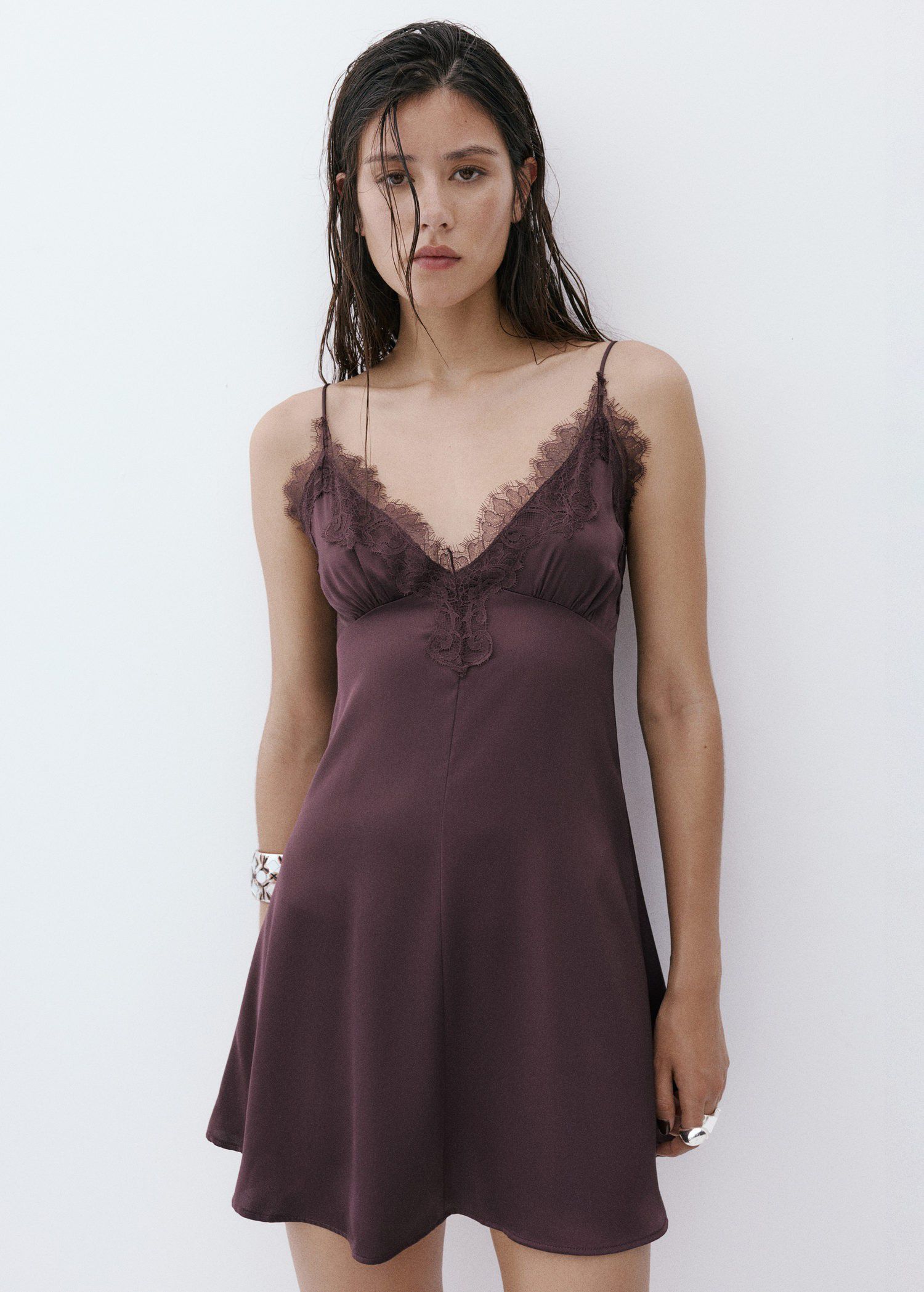 Satin lace dress